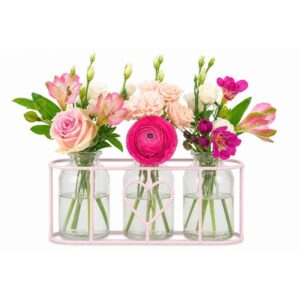 Mini vases cœur rose