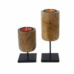 2 Bougeoirs bois